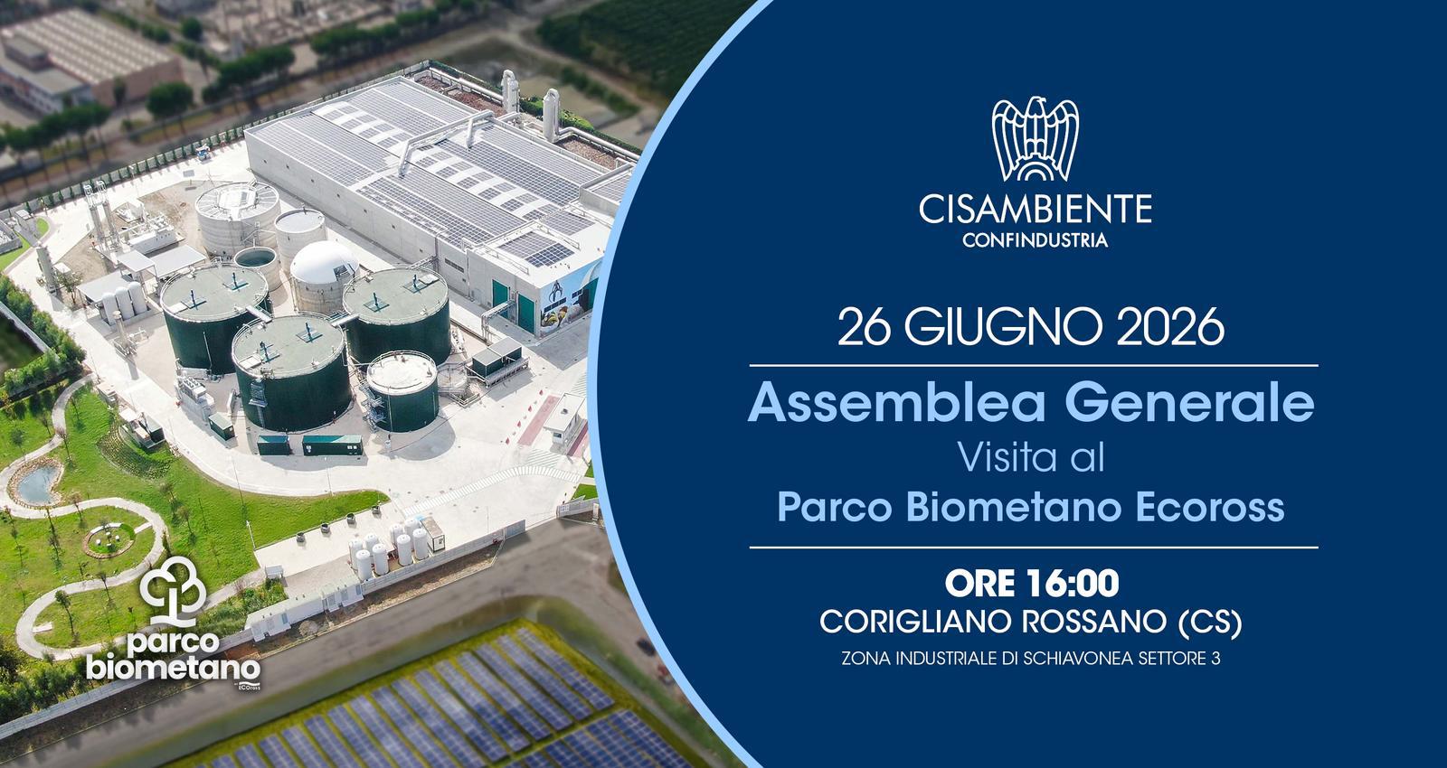 Assemblea Generale Cisambiente Confindustria 2026 al Parco Biometano Ecoross