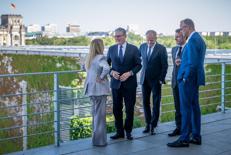 Meloni, Merz, Starmer, Macron e Tusk al vertice E5 - Fotogramma /Ipa
