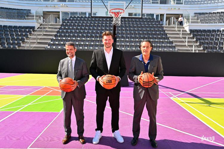 Luka Doncic al Foro Italico con Mezzarome e Nepi - Uff stampa