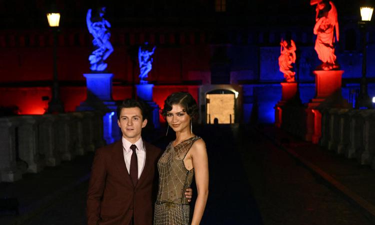 Tom Holland e Zendaya a Castel Sant'Angelo a Roma - Afp