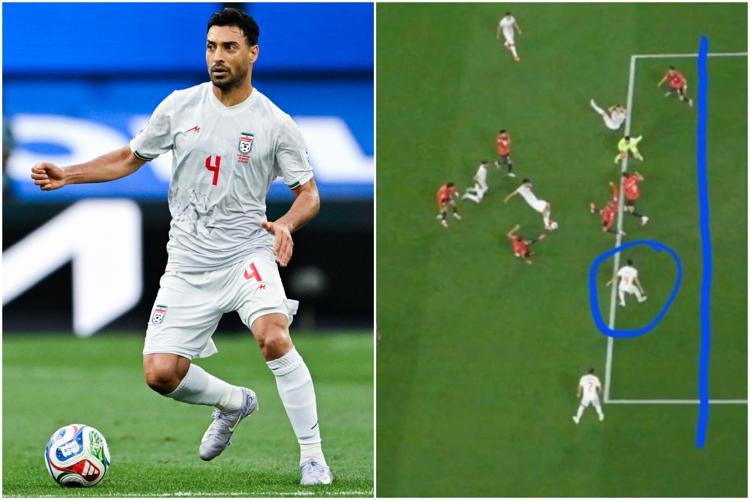 Khalilzadeh e il fuorigioco - Ipa/Fotogramma e X