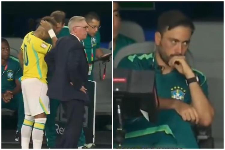 Il cambio di Neymar e la reazione di Davide Ancelotti