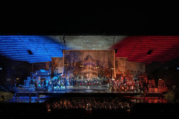 (Finale II quadro de La Bohème nel 2024 - Ufficio stampa Arena di Verona)