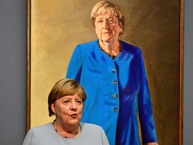 Angela Merkel e il ritratto - (Afp)