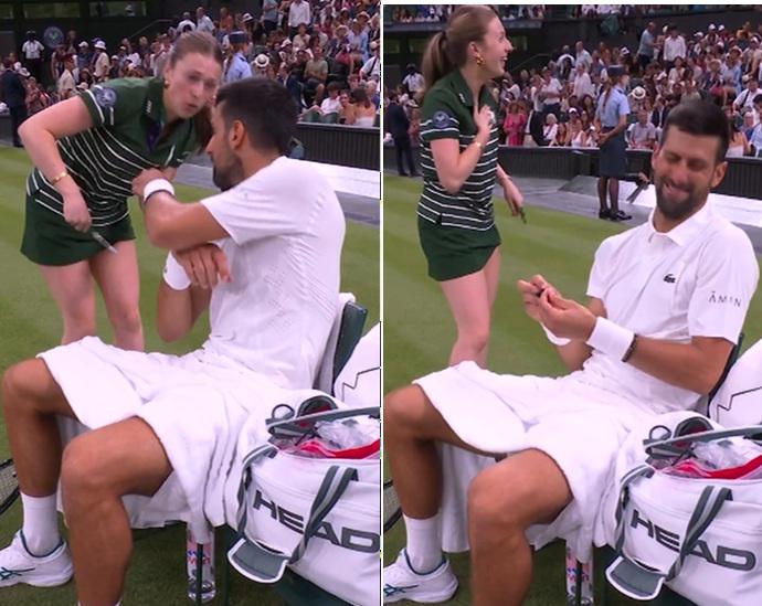 Wimbledon, lo scherzo di Djokovic e la raccattapalle trema