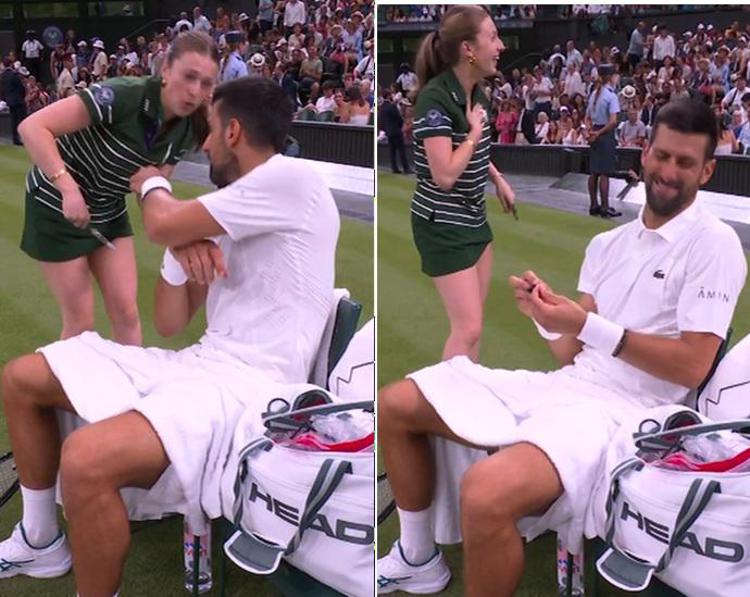 Lo scherzo di Djokovic - (fermo immagine)