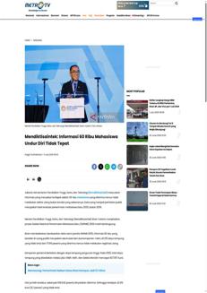 Indonesia: Kemdiktisaintek clarifies university admissions data for 2025, not 2026
