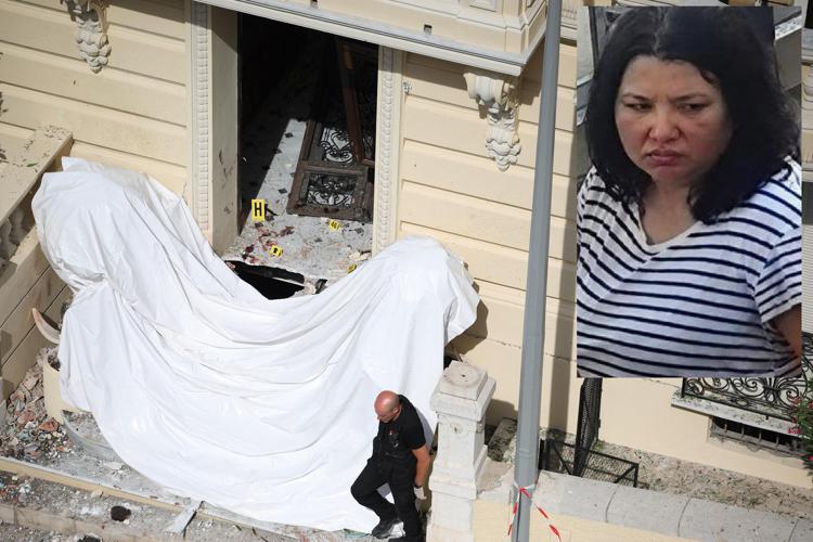 Rilievi dopo l'attentato a Monaco. Nel riquadro, la sospettata - Afp /Interpol
