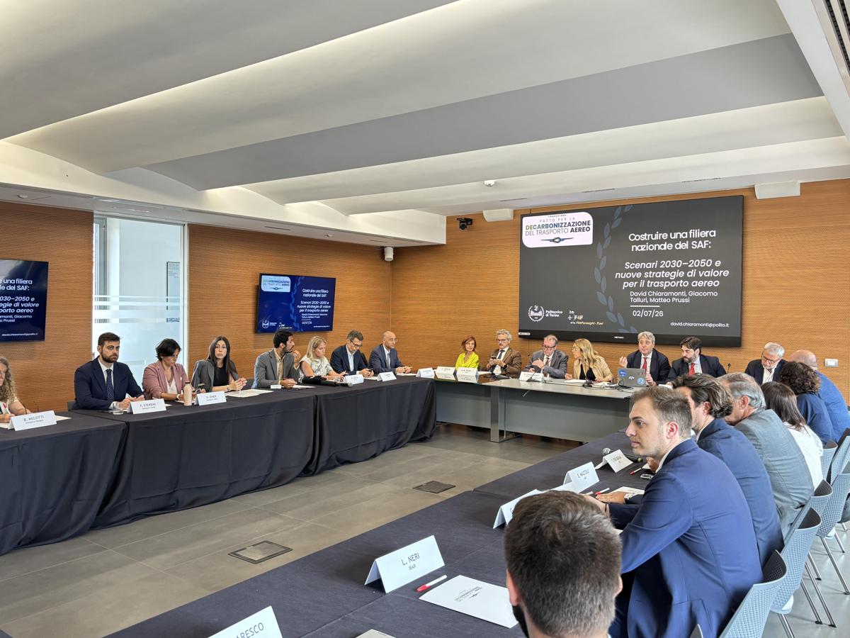Presentato lo studio 'Sinergie tra agricoltura e trasporto aereo per la produzione di Saf'