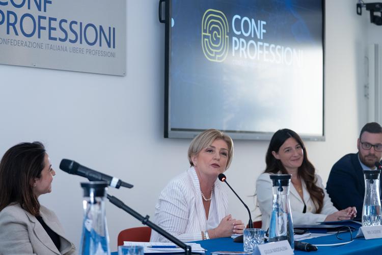 Il ministro Calderone nel corso del suo intervento