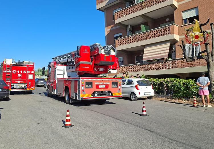 Vigili del fuoco sul posto