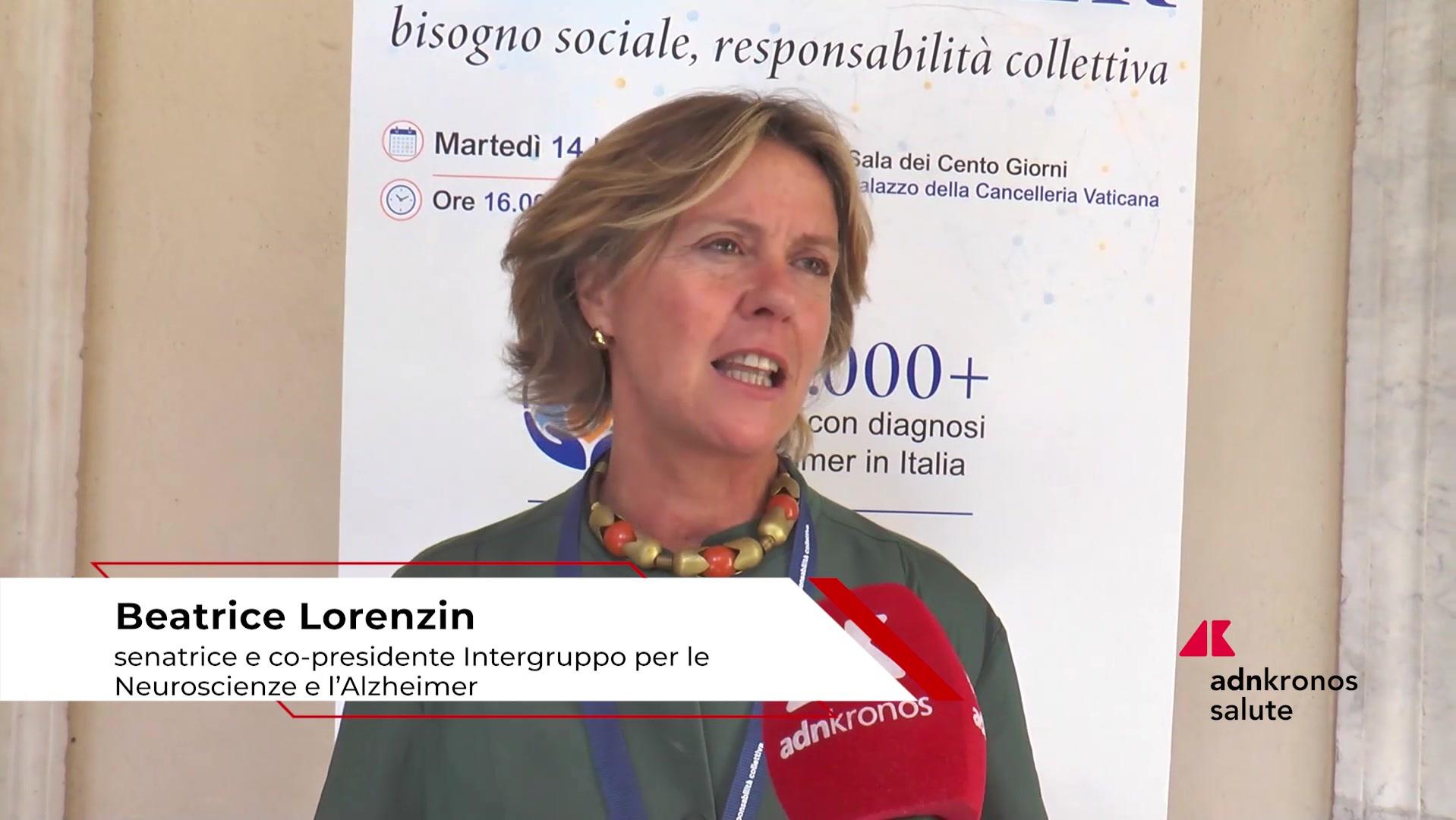 Alzheimer: Lorenzin, ‘600mila persone over 65 colpite. Numeri al raddoppio per il 2050’