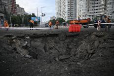 Un attacco della Russia su Kiev - (Afp)