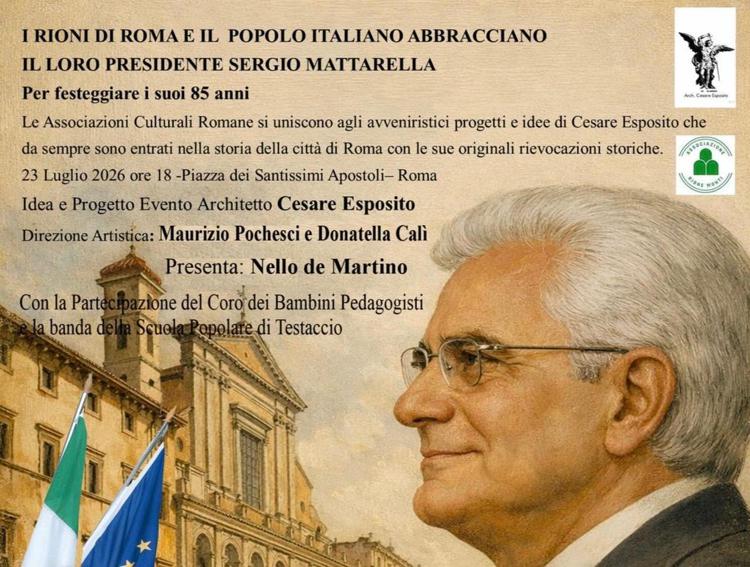 Mattarella, l'omaggio dei Rioni storici di Roma per l'85esimo compleanno del Presidente