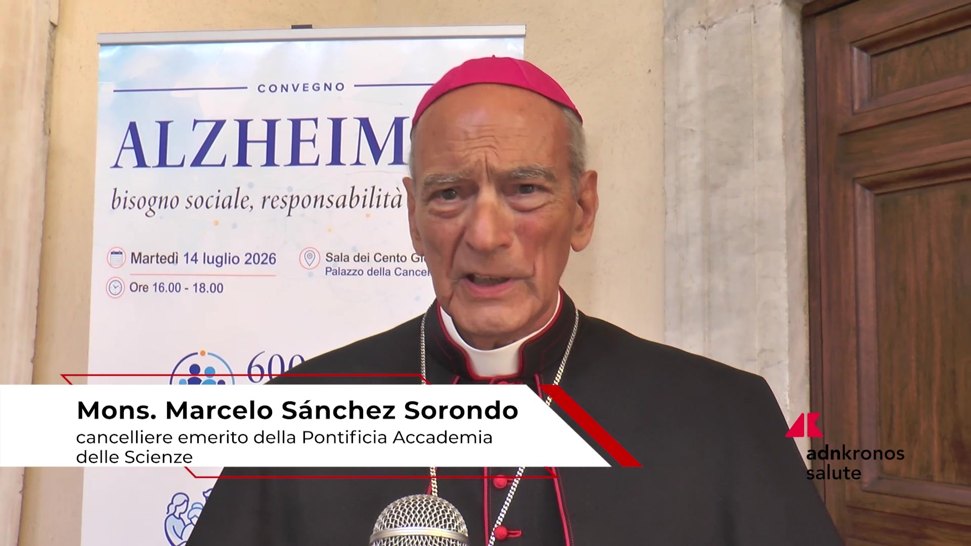 Alzheimer: Mons. Sánchez Sorondo, 'farmaci straordinari, ma necessario anche supporto spirituale'