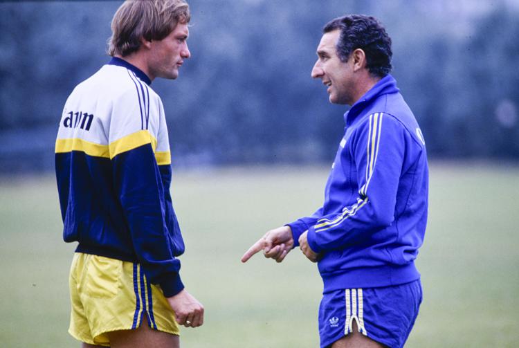 Osvaldo Bagnoli (a destra) insieme a Preben Elkjaer  - Ipa/Fotogramma 