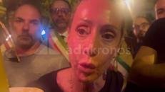 Arianna Meloni alla fiaccolata per Paolo Borsellino: 