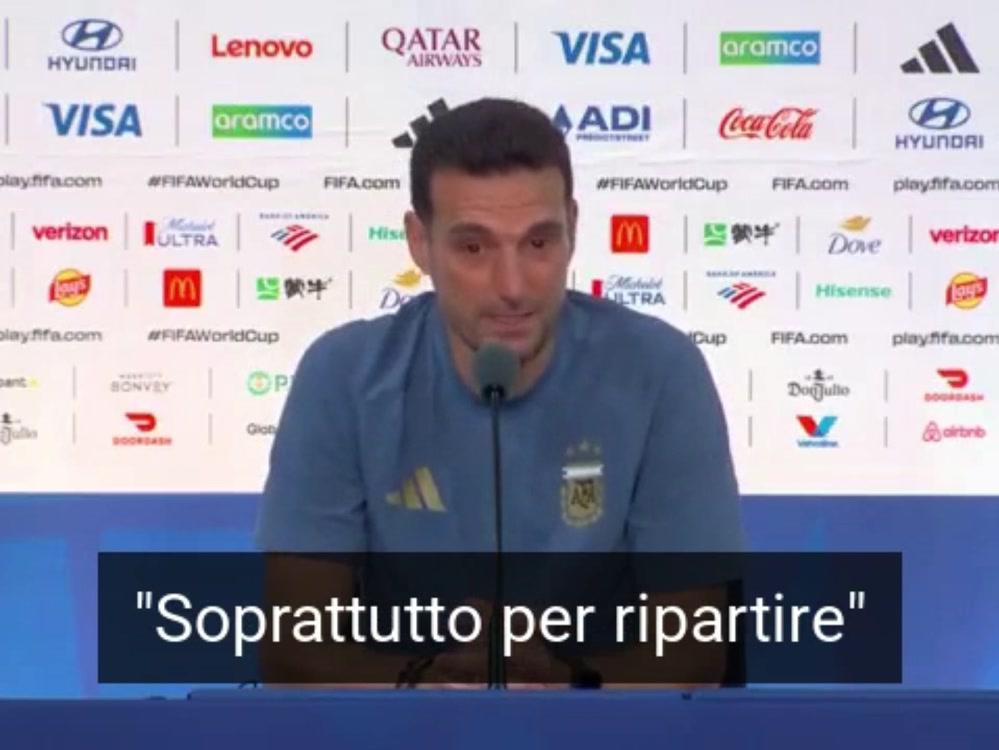 "Argentina, mi dispiace", le lacrime del ct Scaloni dopo il ko in finale