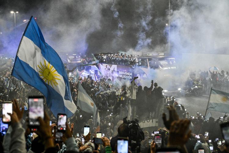 Il pulmann della nazionale argentina - Ipa/Fotogramma