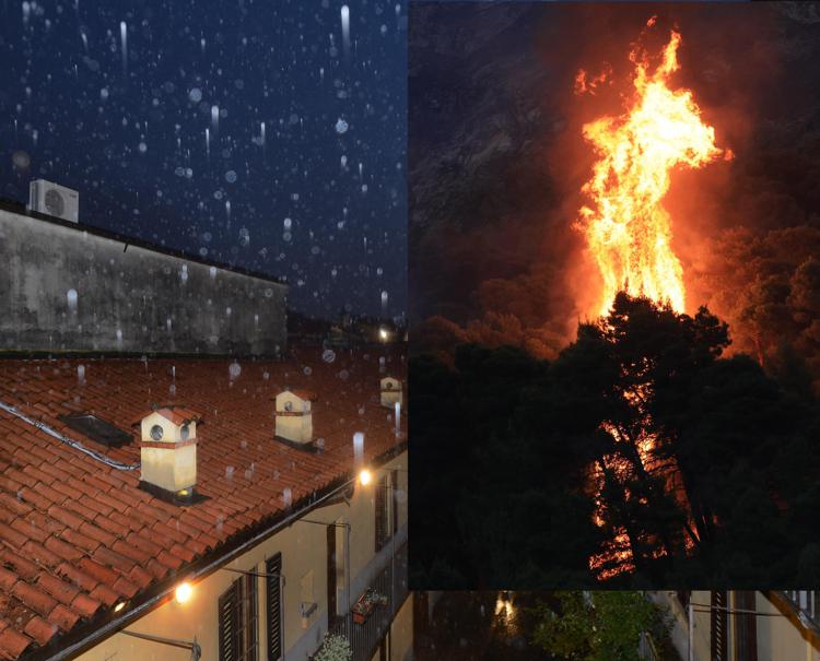 Grandine e incendi - (Ipa)