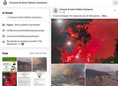 L'incendio a Santo Stefano Quisquina - (Da Facebook)