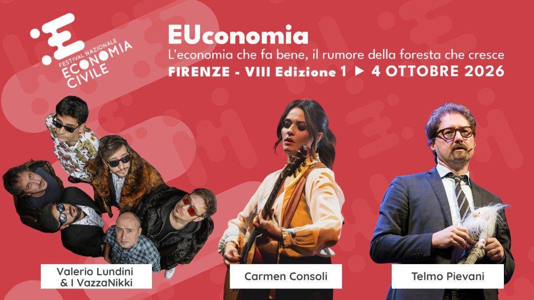 Pievani, Lundini ve Consoli, Floransa'daki 'Ulusal Sivil Ekonomi Festivali'nin sekizincisinde