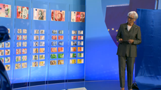 Christine Lagarde, presidente Bce, durante la presentazione delle proposte per le nuove banconote dell'euro (YouTube @Bce)