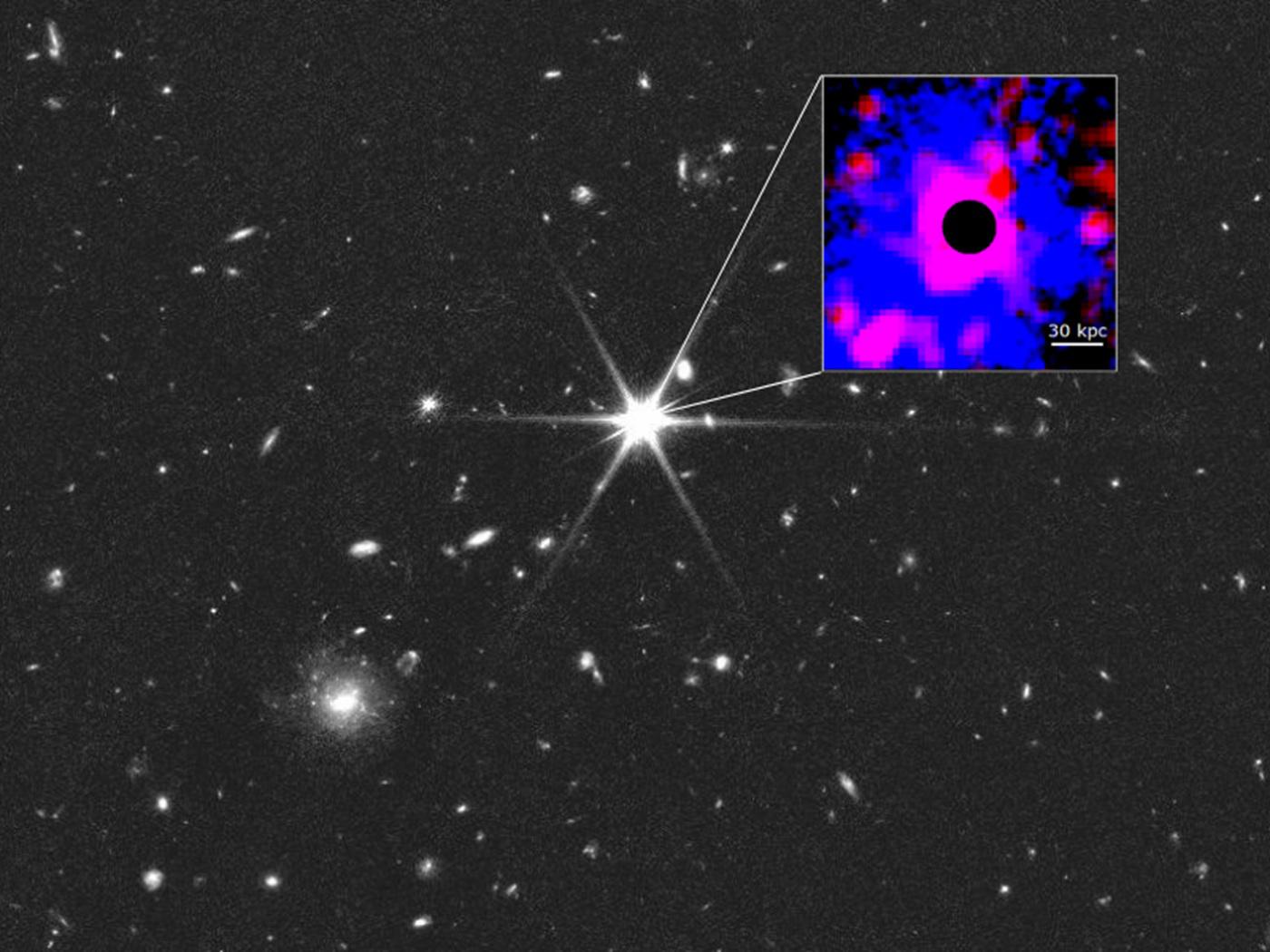 Scoperto il primo gas caldo primordiale attorno a un quasar