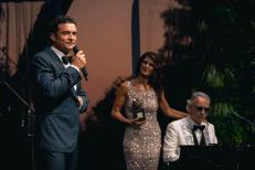 (Orlando Bloom, Veronica Berti e Andrea Bocelli - Ufficio stampa ABF)