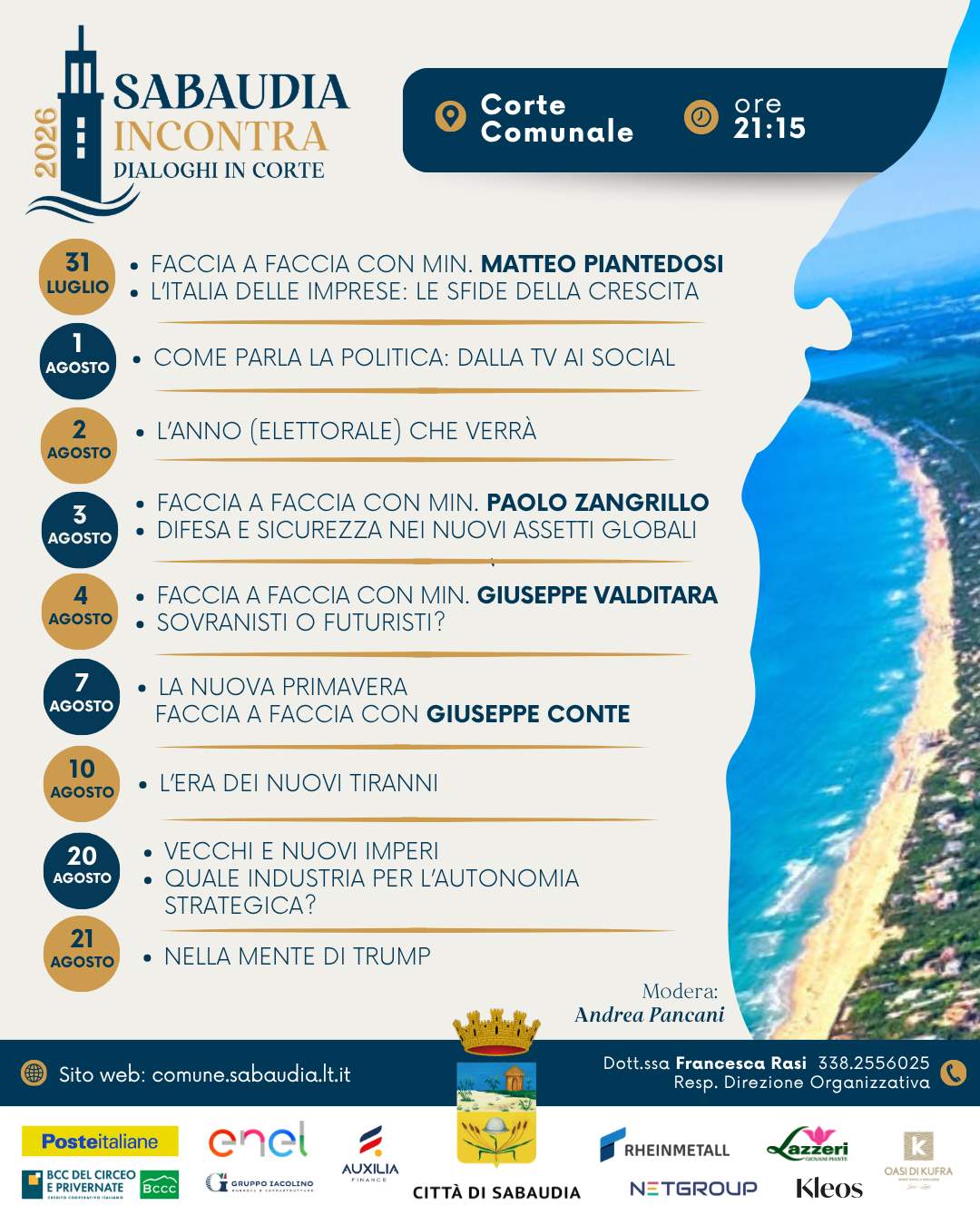 sabaudia 2026 programma