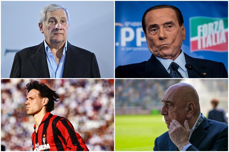 Tajani, Berlusconi, Van Basten e Galliani - Ipa/Fotogramma