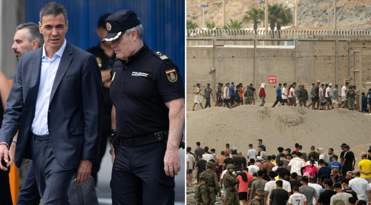 Sanchez/migranti a Ceuta - (Afp)