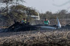 Il resti dell'aereo - (Afp)