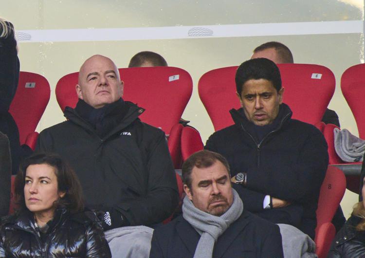 Gianni Infantino e Nasser al-Khelaifi - Ipa