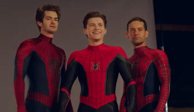 da sinistra: Andrew Garfield, Tom Holland e Tobey Maguire