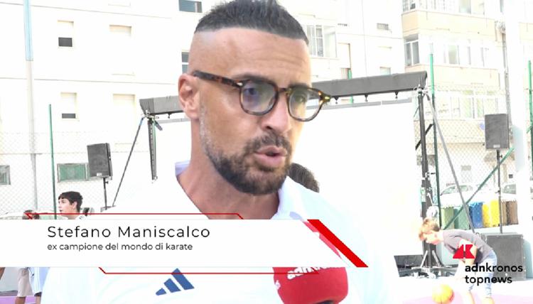 Stefano Maniscalco, ex campione del mondo di karate, testimonial all’inaugurazione dell’area di Sport Illumina - (Foto Adnkronos)