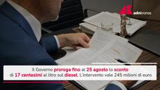 Carburanti, prorogato al 25 agosto taglio accise su gasolio