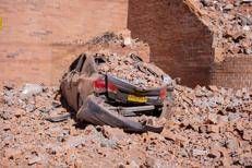 Cali, un'auto dopo il terremoto che ha colpito la Colombia ieri mattina
 - Fotogramma/Ipa