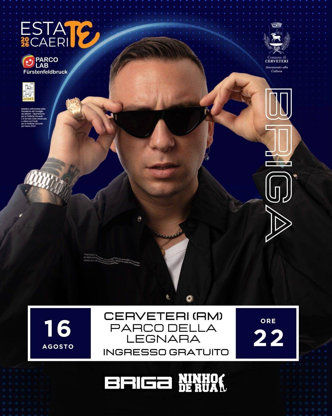 Musica, domenica 16 agosto concerto gratuito di Briga a Cerveteri