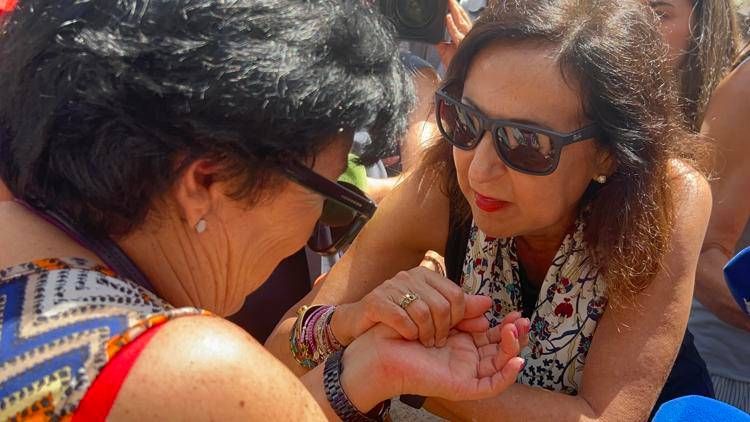 La ministra della Difesa spagnola Margarita Robles oggi a Ceuta - Fotogramma/Ipa