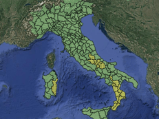 Mappa allerta meteo 13 agosto - (Dipartimento della Protezione civile)