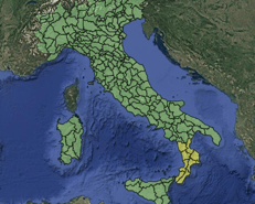 Mappa dell'allerta meteo 14 agosto - (Protezione civile)