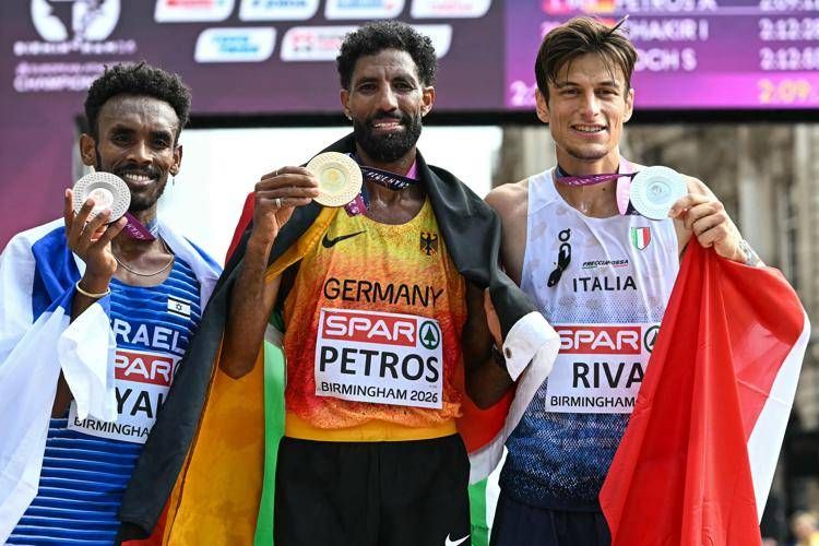 Pietro Riva argento nella maratona agli europei a Birmingham - (Afp)