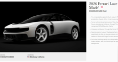 La scheda dell'asta della Ferrari Luce (sito Sotheby's)