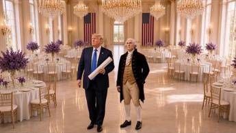 Trump con George Washington nel nuovo video generato con l'Ia: 