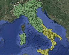 Mappa delle allerte meteo del 18 agosto - (Protezione civile)