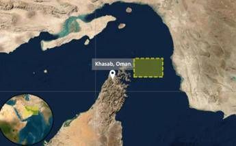 L'area di Hormuz dove è stata colpita la nave commerciale - Ukmto /X