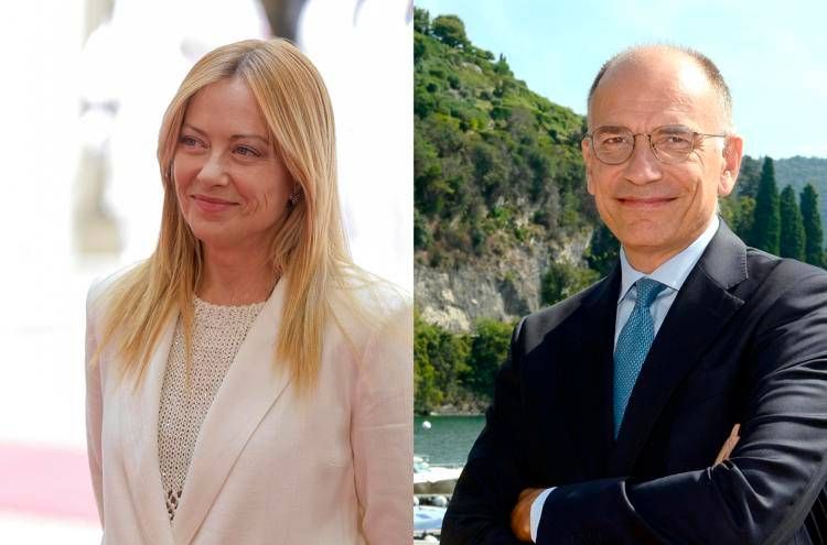 Giorgia Meloni ed Enrico Letta - (Fotogramma/Ipa)