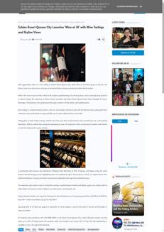 Philippines: Solaire Resort Quezon City launches "Wine at 38" featuring Tuscan wines and Italian dining.