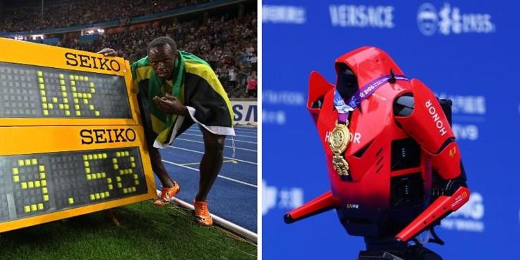 Usain Bolt e l'umanoide Lightning - Ipa/Fotogramma 
